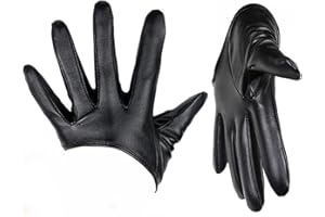 ‎UYRVAPE UYRVAPE Leder Half Palm Short Handschuhe Unisex Gothic Full Finger PU Leder Tanz Männer Performance Kleid