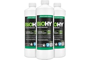 BiOHY Limpiador de parqué (3 botellas de 1 litro) | Ideal para parqué sellado | Cuidado del material para una limpieza sin rayas | Evitar la humedad de pie (Parkettreiniger)