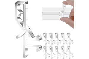 Ptwola 10pcs Valance Clips, 1-7/8 Inches Window Blinds Hide Clip Clear Plastic Hide Retainer Holder for Valance Replacement Clips Window Wood Blind Clips Blind Channel Cover Clips