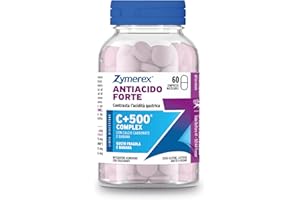 Zymerex ANTIACIDO | 60 compresse masticabili | Contrasta acidità gastrica | Azione forte | Gusto fragola e banana | Senza glutine e lattosio | Adatto a vegani