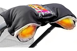 DMTIVMG Universale Passeggino Guanti Caldi Extra Spessi Impermeabili con Tasca Trasparente per Cellulari Adatti per l'Inverno