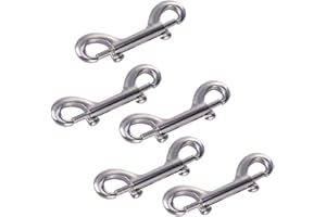 LIOOBO 5Pcs Double Ended Bolt Snap Durable Stainless Steel Double End Clip Scuba Diving Hook (Silver)