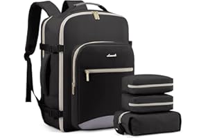 LOVEVOOK Sac à Dos de Voyage Femme, Sac a Dos Voyage Cabine Avion Bagage Backpack Travel Ryanair, Imperméable Sac Ordinateur Portable Sac a Dos Valise de Randonnée Affaires Travail