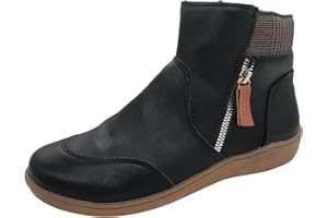 ARtray Diabetiker Schuhe Damen Winter Extra Weit Warm Samt GefüTtert Schneestiefel Weich Dicke Sohle Bequeme BarfußSchuhe Mit Seitlicher ReißVerschluss Retro Vielseitige Kurze Stiefeletten