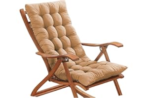 Xpnit 8cm Thick Bench Cushion 2/3 Seater,Garden High Back Chair Cushion Chair Seat Pad Backrest for Patio Sun Lounger Recliner (155 * 50cm,Beige)