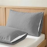 ECOMMERC3 150 Bed Pillow Case 100% Extra Soft Cotton | Silver Grey | Pure cotton with a soft and natural feel - soft feel - c
