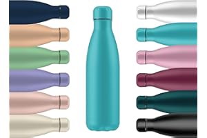 Mi Ko Mi Ka Botella de Agua Térmica de Acero Inoxidable Reutilizable | Sin BPA | Mantiene 24H Frio / 12H Calor | Hermética - Doble Pared a Prueba de Fugas (Azul Cielo, 750ml)