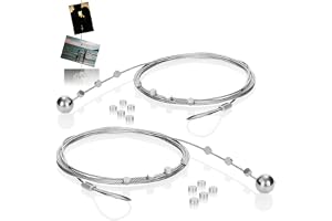 com-four® 2 pack fotowire med 24 magneter, 2 meter metalltråd
