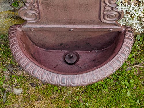 Waschbecken Wandbrunnen Garten Eisen Gründerzeit antik Stil Brunnen Blume - 8