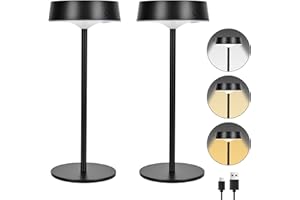 Alinana Lot de 2 Lampes de Table Solaires sans Fil, Lampes de Chevet Dimmables Étanches IP67, 3 CCT, Lampe de Table Extérieure Solaire Rechargeables par Type-C, pour Usage Intérieur et Extérieur