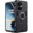 TheGiftKart Tough Armor Bumper Back Case Cover for OnePlus Nord CE 3 Lite 5G | Ring Holder & Kickstand in-Built | 360 Degree Protection Back Case Cover for OnePlus Nord CE 3 Lite 5G (PC & TPU | Black)
