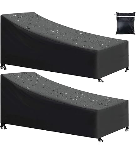 Housse De Protection Chaise Longue Jardin 200x75x40/70 Cm – Imperméable, Anti-UV, Résistante Au Vent Et Déchirure