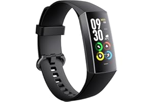 SANZEN Hommes femmes Trackers d'activité 1.1 '' AMOLED écran montre de fitness avec fréquence cardiaque pression artérielle moniteur de sommeil calorie Tracker pas à pas compteur Android et iOS (Noir 2)