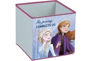 ARDITEX - Contenedor organizador plegable Elsa y Anna de Disney Frozen Official License - 31x31x31cm - Para guardar juguetes, ropa y accesorios