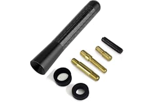 GIANTDEER Carbon Faser Autoradio Antenne Schwarz Aluminiumlegierung Auto Antenne Stubby Mini Antenne Mast