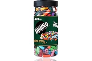 UBUNG Colorful Tips, 420 Pcs 11 colors, Ø7mm Pre Rolled Tips, Filter Tips Made with Unbleached Paper, Suitable for Most Pre Roll Machine and Rolling Papers