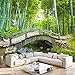 Produktbild Wapel  Benutzerdefinierte Fototapete Wandbilder Wall Sticker Kleine Brücken Wasser Bambus Wald 3D Landschaft 3D Tv Kulisse Wand 350 Cmx 245 Cm