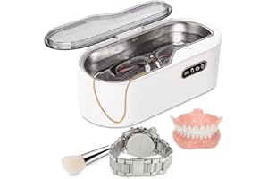 PERMUST Ultraschallreinigungsgerät Ultraschallreiniger, Reiniger Ultraschallgerät 45kHz,Ultrasonic Cleaner Reiniger 450ml zur Schmuckreinigung mit Soft Touch, Geräuscharm, Sauberer Schmuck, Diamanten, Uhren