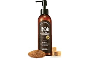 SKIN FOOD since 1957 Aceite limpiador facial de azúcar negro - Azúcar negro y vino de arroz Aceite limpiador desmaquillante exfoliante - Para una piel suave y fresca -6.76 Fl. Onz. (200 ml)