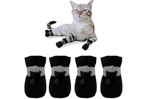 PAWCHIE Pet Paw Protector Boots for Small Puppy and Kitten - Anti-Slip, Injury Recovery Shoes - Adjustable & Comfortable Pet Shoes for Indoor and Outdoor (Black, Size: 2)