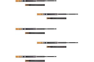 Emuca - Guide per cassetti con cuscinetti a sfera 45mmx500mm, Set di 5 coppie di binari ad estrazione totale con chiusura ammortizzata, Nero