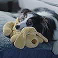 JML Huggie Pup Dog Toys - Heartbeat Toy for Puppy or Adult for Dog Anxiety Relief, Calming Dog Teddy Comforter with Warming Pack and Real Life Pulsing Heartbeat - Machine Washable - Golden