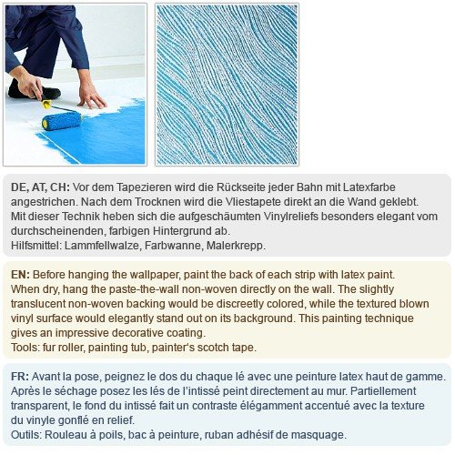 Struktur Tapete Streichbar EDEM 341-60 25 Meter überstreichbare Vlies-Tapete kreative dekor-optik weiß | 26,50 qm - 6