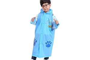 es-uk Kids Waterproof Poncho Boys Girls Raincoats Kids Rain Mac in a Bag Rain Cover with Backpack Space