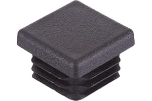 16 sztuk – różne rozmiary – kwadratowe rurki prążkowane zaślepki zatyczki do krzesła stołowego i nóg meblowych firmy Lifeswonderful (20 mm, czarne)