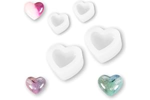Heart Moule en Silicone Moulle Gloryit 4Pcs Moule Coeur Resine Epoxy 3D Love Heart Silicone Moule à Savon Pour DIY Savons Bougies Etc Moule Silicone Coeur 3D