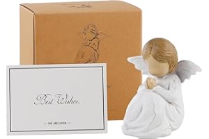 JINGIHE Schutzengel Engel Figur, Betende Engel Statue Gedenkgeschenke für den Verlust von Liebsten, Fehlgeburten Geschenke Figuren für Mütter Thanksgiving Weihnachten Home Deko