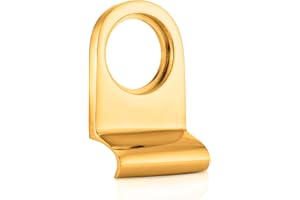 XFORT® Brass Cylinder Latch Pull, Front Door Pull for Use On Wooden Doors for Security, Attractive Cylinder Lock Pull Door Furniture with Curved Finger Grip, Front Door Handle for Cylinder Locks