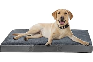 Nepfaivy Duże legowisko dla psa, wodoodporne, ortopedyczne legowisko dla psa i materac do klatki dla psa, 105 x 70 x 7,5 cm, miękkie, średnie legowisko dla psa, ze zdejmowanymi i zmywalnymi pluszowymi