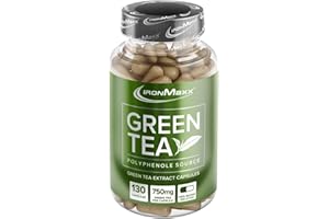 IronMaxx Cápsulas de Té Verde - Extracto 750 mg | 130 Cápsulas | Rico en Polifenoles | Suplemento sin Azúcar ni Gluten, Ideal para Rutinas Diarias y Estilos de Vida Activos