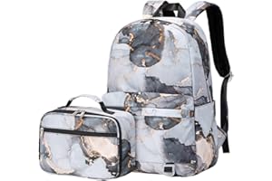 SellerFun Junior high school Backpack Sets 2Pcs Daypack with Lunch case Girls Middle school Bag