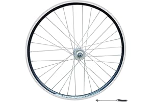 Madspeed7 QR 27.5" 650b (ETRTO 584x19) MTB Mountain Bike FRONT Wheel - Disc & Rim Brake Compatible - Sealed Bearings Hub 9x100mm QR - Double Wall - 32x Silver Spokes