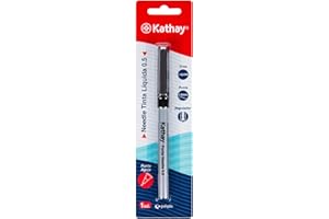 Kathay 86210710. Bolígrafo de Tinta Líquida, Color Negro, Punta Aguja, 0,5mm