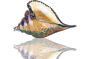 Yu Feng - Ornamento a forma di conchiglia in vetro soffiato, statuetta a forma di conchiglia in vetro fatta a mano, fermacarte (marrone)