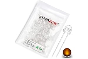 CHANZON 100 Stück 5mm gelber Strohhut LED-Dioden lichter (klare transparente Linse 2V 20mA) Helle Glühbirnen Lampen Elektronikkomponenten Anzeigeleuchtdioden