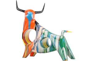 SHENGTIAN Camouflage Animal Ornaments Abstract Resin Cow Statues Pop Art Home Decorations Creative Office Desktop Decorations Personalized Gifts Light Luxury Gifts (B2)