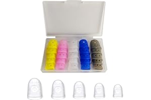 DreamAug 25Pcs Guitar Finger Protectors, 5 Sizes, Comes with storage box | Guitar Playing - Breathable & Comfortable Grips