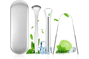 ACWOO Tungskrapa, 3-pack tungrengöringsmedel i rostfritt stål med resväska, tungrengöringsverktyg för oral hygien, frisk andedräkt och minskar dålig andedräkt, återanvändbara tungskrapor för vuxna