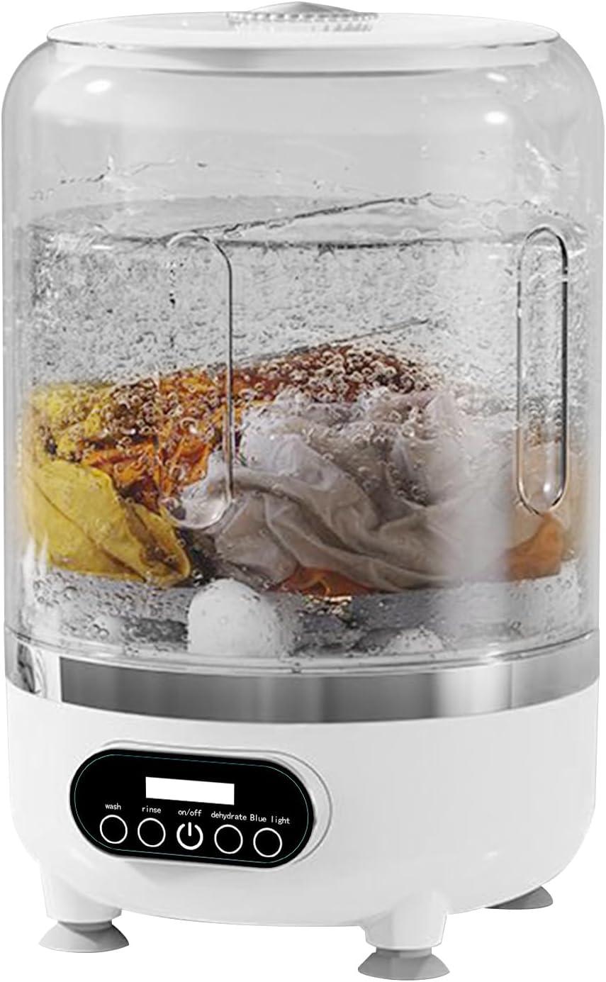 Portable - Mini Laundry Spinner Cordless Rechargeable | 3L Compact Washing Rotary Device with Rotating Basket for Socks, Underwear,