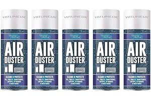 HITLINEUK 5 x 400ml Compressed Air Duster Spray Can Cleans Protects Laptops Keyboards HLU