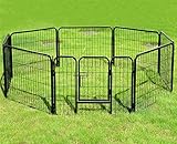 WOLTU HT2031m1 Welpenauslauf Absperrgitter Welpenzaun Freigehege Laufgitter Hunde Welpen 8 Elemente Metall 61x77cm - 8