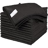 Clim Profesional 12 Black Microfibre Cloths 15 x 40 cm Reusable | Scratch and Lint Free, Hand and Machine Washable, Vehicle a