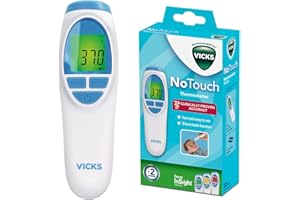 Vicks Termometro Senza Contatto, Precisione Clinicamente Testata, Fever Insight, Modalita Silenziosa, Facile Da Usare, VNT200EU