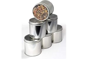 TEE VERLIEBT TEEVERLIEBT 6 Zestaw do przygotowywania Herbaty i Spice Silver | Praktyczne przechowywanie do herbaty i przypraw - z pokrywką | Pojemnik do herbaty przez ok. 100 g luźnej herbaty | 6 sztuk