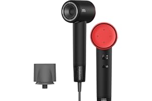 AINA phon capelli,asciugacapelli professionale per donne con capelli spessi 4C - Motore senza spazzole 110,000RPM, Attacchi magnetici diffusore viaggiare leggeri(Rosso classico)