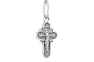 NKlaus Croix en argent massif 925 Croix orthodoxe Pendentif symbole de foi 6260 Baptême